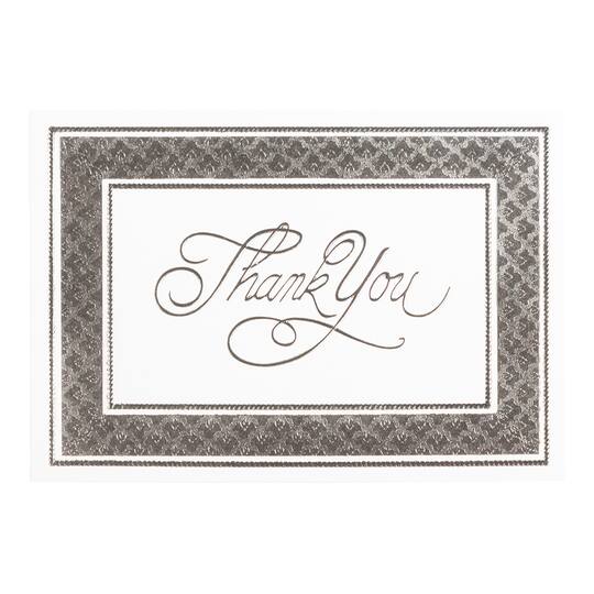 JAM Paper Thank You Card Set with Silver Border